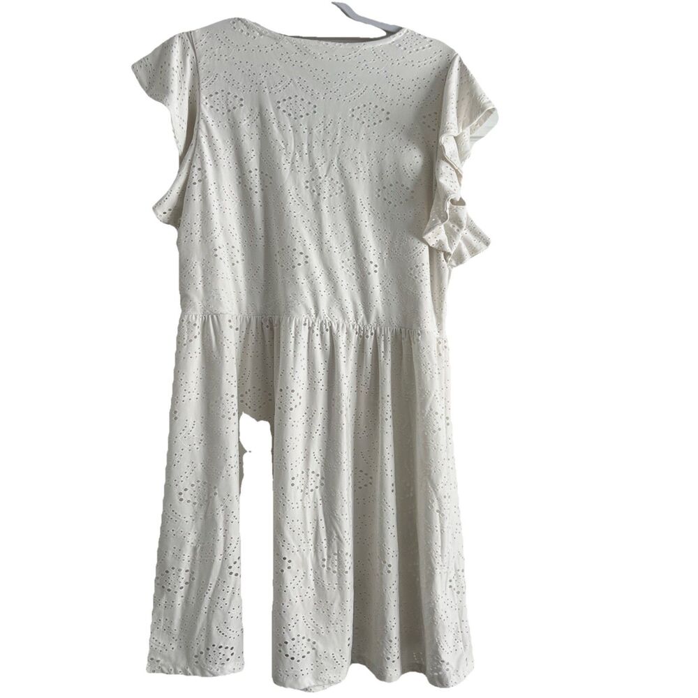 MAURICES Eyelet Lace Babydoll Dress Flutter Sleeve Size Large Lined - Picture 8 of 8